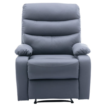 Yingj Wide Manual Standard Recliner with Thick Armrests Filled with High-Density Foam Technical Leather